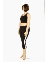 Black Logo Scoop Neck Sport Bra by A BIG ATTITUDE
