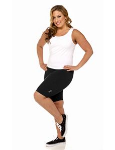 Charcoal gray ten inch Logo Bike Shorts by A BIG ATTITUDE