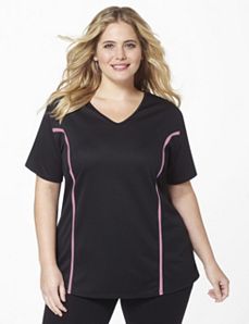 AirLight Black w/ Pink Stripe Sport Tee by A BIG ATTITUDE