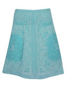 Turquoise Smock Waist Skirt by Blue Plate