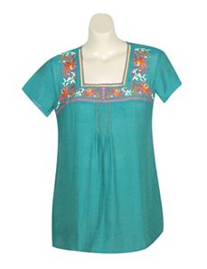 Turquoise Embroidered Top by Blue Plate