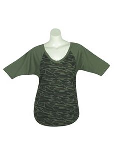 Green Camo Top by One Step Up Plus