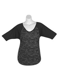 Black Camo Top by One Step Up Plus