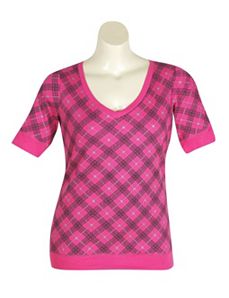 Pink Proper Plaid Top by One Step Up Plus