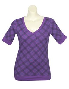 Purple Proper Plaid Top by One Step Up Plus