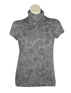 Grey Fun Floral top by One Step Up Plus