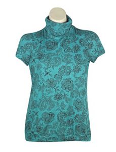 Turquoise Fun Floral Top by One Step Up Plus