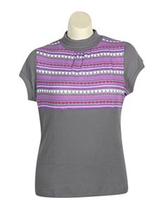 Grey Mock Turtle Top by One Step Up Plus