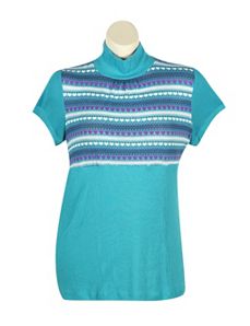 Blue Mock Turtle Top by One Step Up Plus