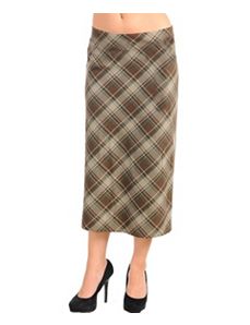 Brown Cross Pattern Skirt by alight