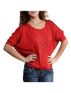 Red Starlit Top by One Step Up Plus