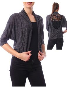 Grey Lace Back Cardigan by alight