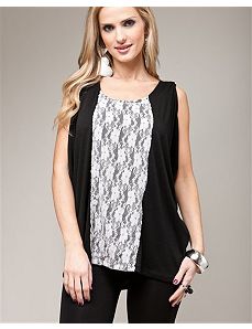 Black Lace Up Top by alight