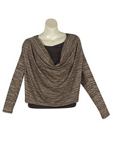 Brown Draped Cowl Top by alight