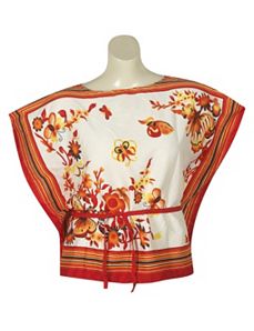 Red Stripe Floral Top by alight