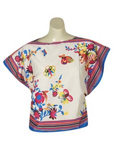 Blue Stripe Floral Top by alight