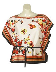 Black Stripe Floral Top by alight