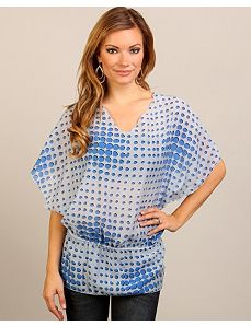 Blue Sheer Dot Top by alight