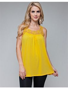 Yellow Dream Lace Tank by alight