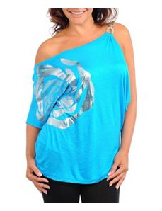 Blue Big Flower Top by alight