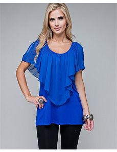 Blue Layered Ruffle Tunic by alight