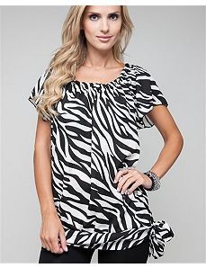 Side Tie Zebra Blouse by alight