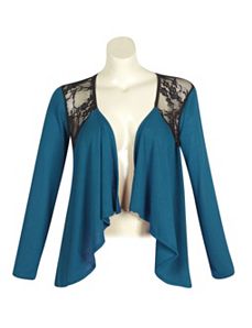 Teal Lace Open Cardigan by alight