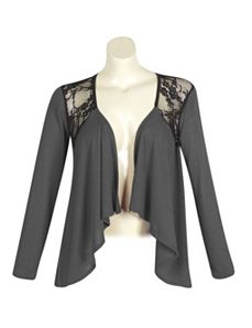 Charcoal Lace Open Cardigan by alight