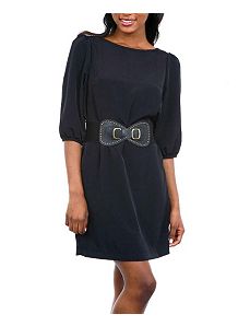 Black Belted Dress by alight
