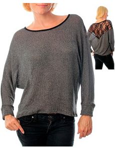 Grey Lace Back Top by alight