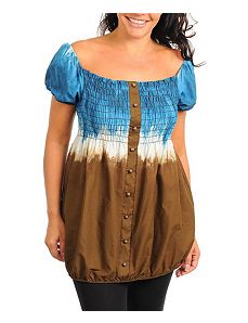 Blue Tie Dye Top by Janette