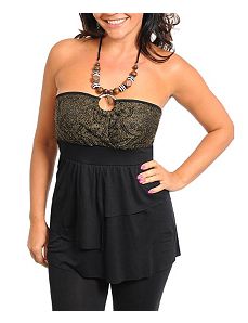 Black Gold Necklace Top by alight