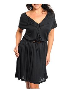 Black Belted Dress by alight