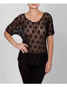 Black Racy Lace Top by alight