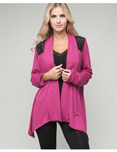 Fuchsia Lace Open Cardigan by alight