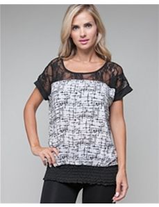 White Lace Trim Top by alight