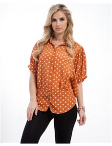 Orange Polka Dot Top by alight