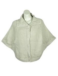 Tan Button Down Poncho by Extra Touch