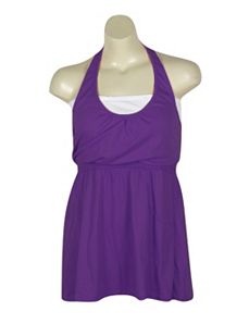 Purple Hello Halter Dress by Extra Touch