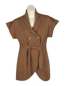 Tan Sweater Coat by Extra Touch
