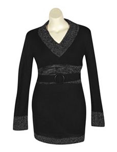 Black Tunic Sweater by Extra Touch