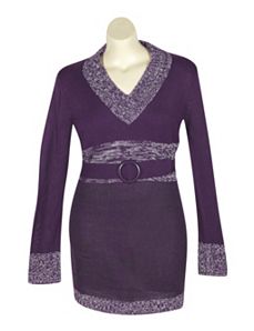 Purple Tunic Sweater by Extra Touch