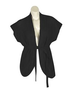 Black Belted cardigan by Extra Touch