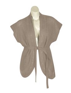 Tan Belted Cardigan by Extra Touch