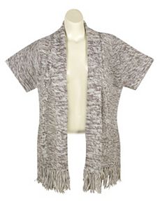 Tan Cable Sweater Cardigan by Extra Touch