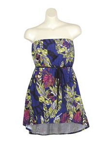 Blue Tube Floral Dress by Extra Touch