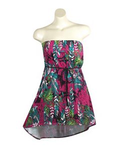 Fuchsia Tube Floral Dress by Extra Touch