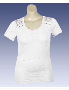 White Zebra Lace Top by Extra Touch