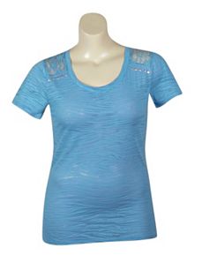 Turquoise Zebra Lace Top by Extra Touch