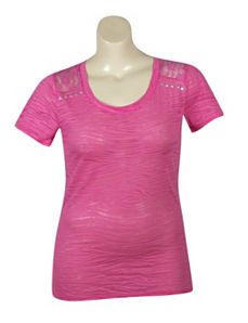 Fuchsia Zebra Lace Top by Extra Touch